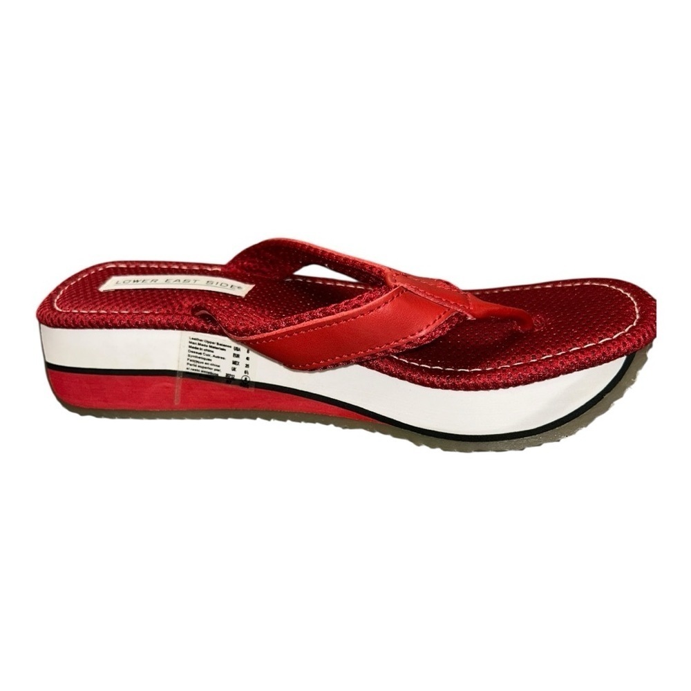 Lower East Side Red Rare Y2K Vintage Platform Flip Flop Sandals Women’s Sz 8 - Picture 4 of 12